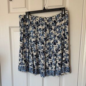 Max Studio Blue and White Floral Mini Skirt